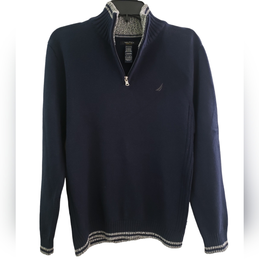 NWOT Nautica Boy's Casual Zip Pullover Sweater SZ Large 14/16
